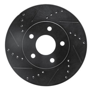 Chevrolet HHR Brake Rotor (1) - Front Left - R1 Concepts - Drilled & Slotted - Black - `06-`11